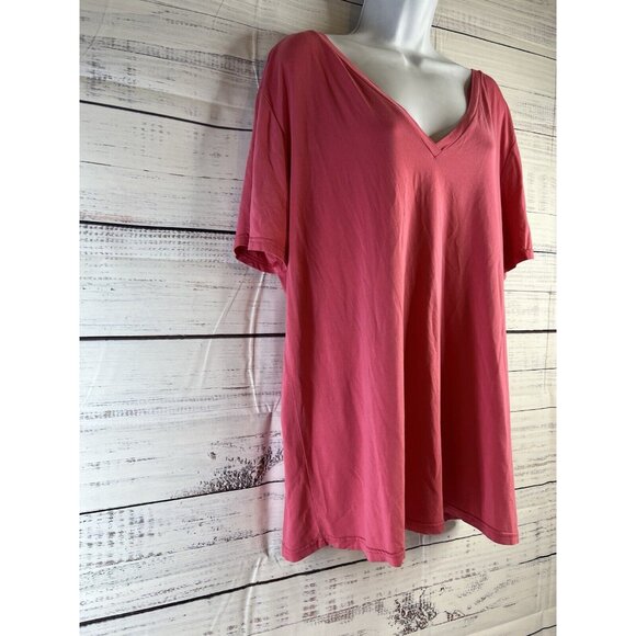 PIKO 1988 Tee Womens Red 2X Long Sleeve V-neck Pullover Bamboo Oversized - Picture 2 of 11